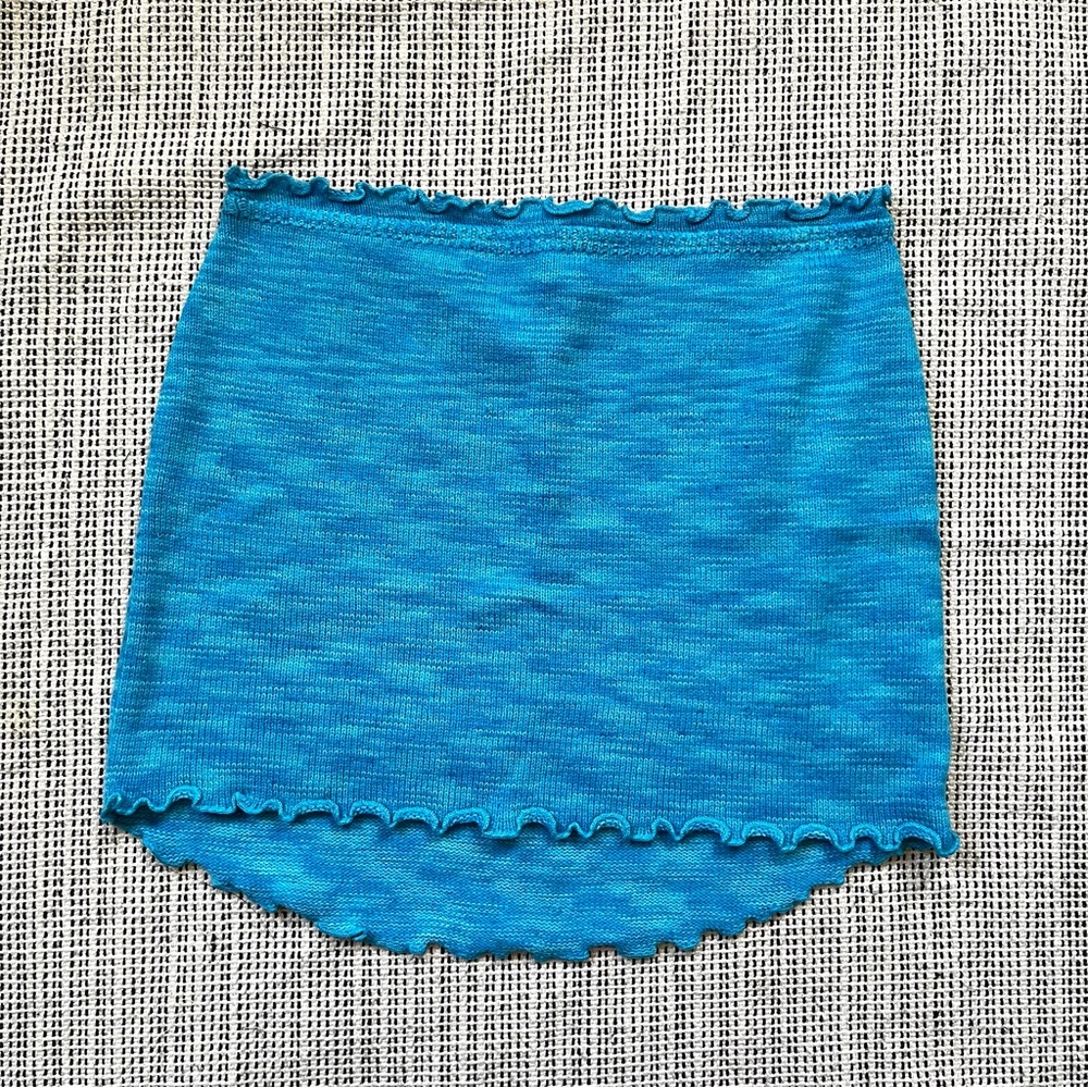 TIGER MIST Vibrant Blue Pencil Skirt With Scallop Hem